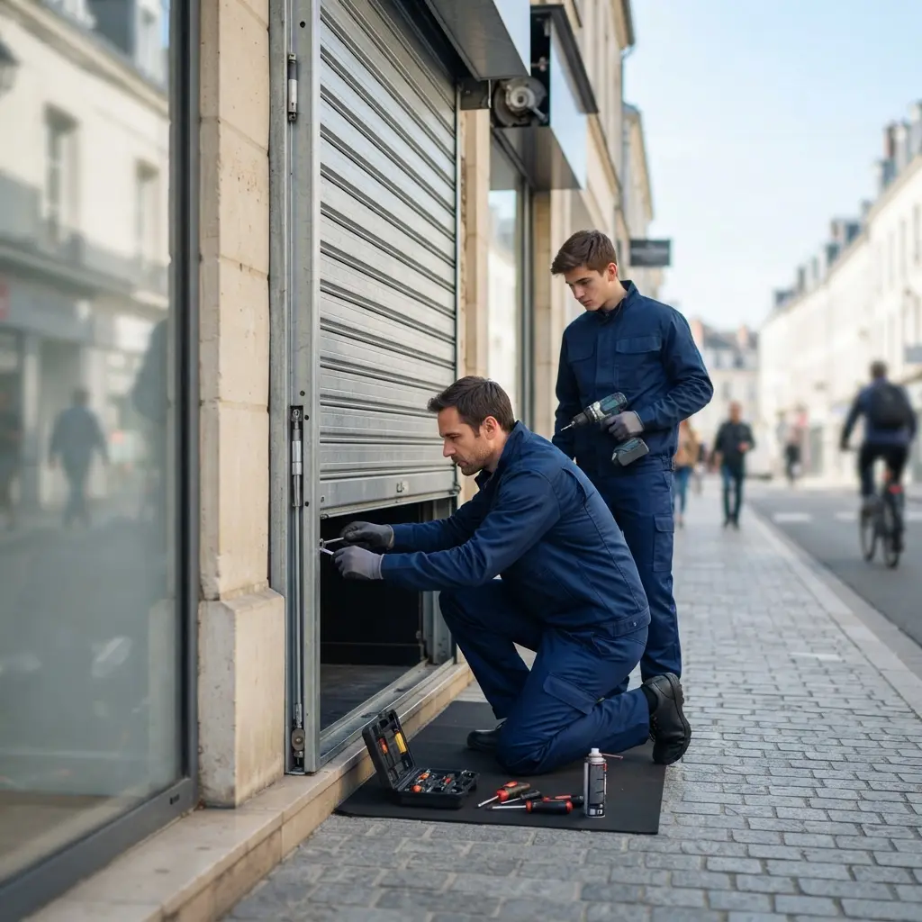Comment agir en cas de panne d'un rideau métallique à Mantes‑la‑Jolie