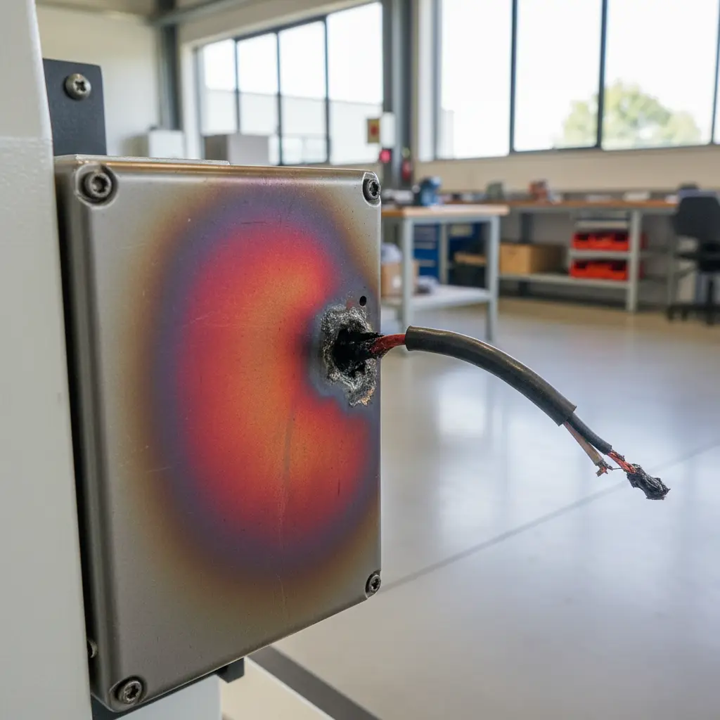 Moteur surchauffé visible par la couleur rougeâtre