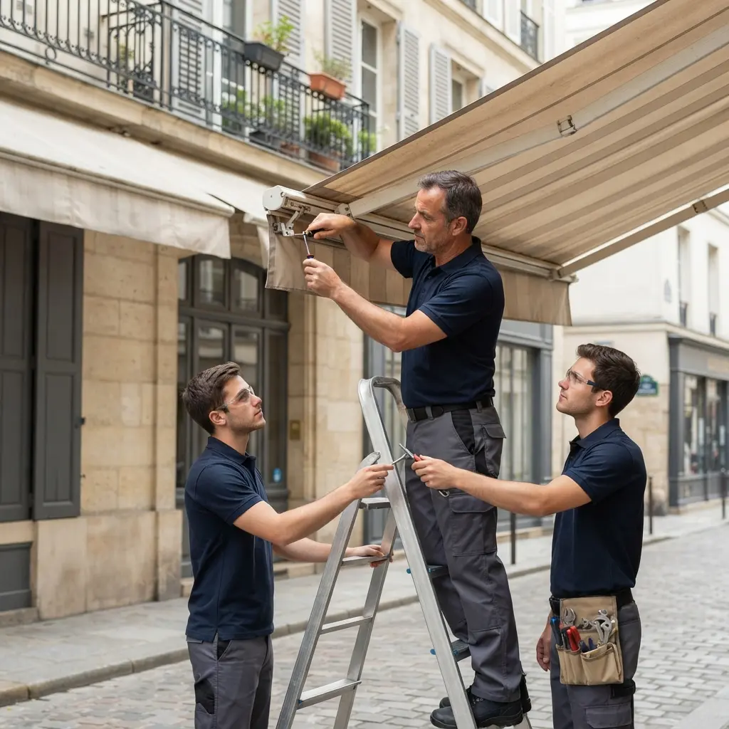 Notre méthode d’intervention pour un store banne défectueux à Paris 1