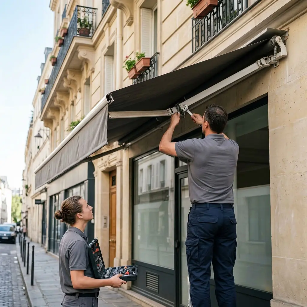 Comment nous agissons lors d’une réparation de store banne