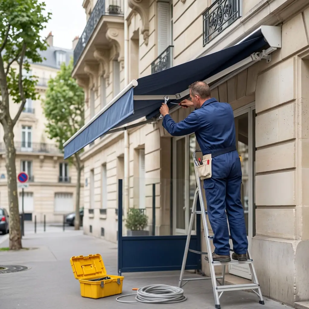 Notre méthode d’intervention sur les stores bannes à Paris 7