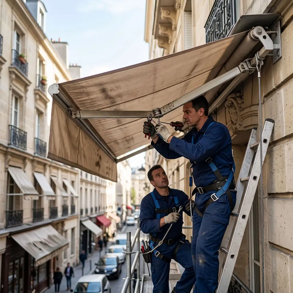 Comment se déroule une intervention de réparation de store banne à Paris 10e ?