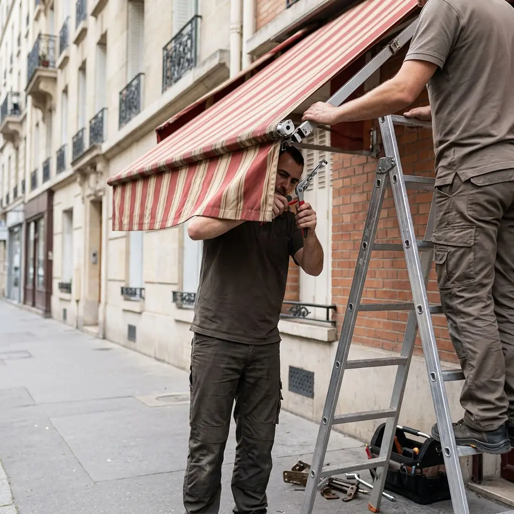 Notre méthode de réparation de store banne à Paris 20