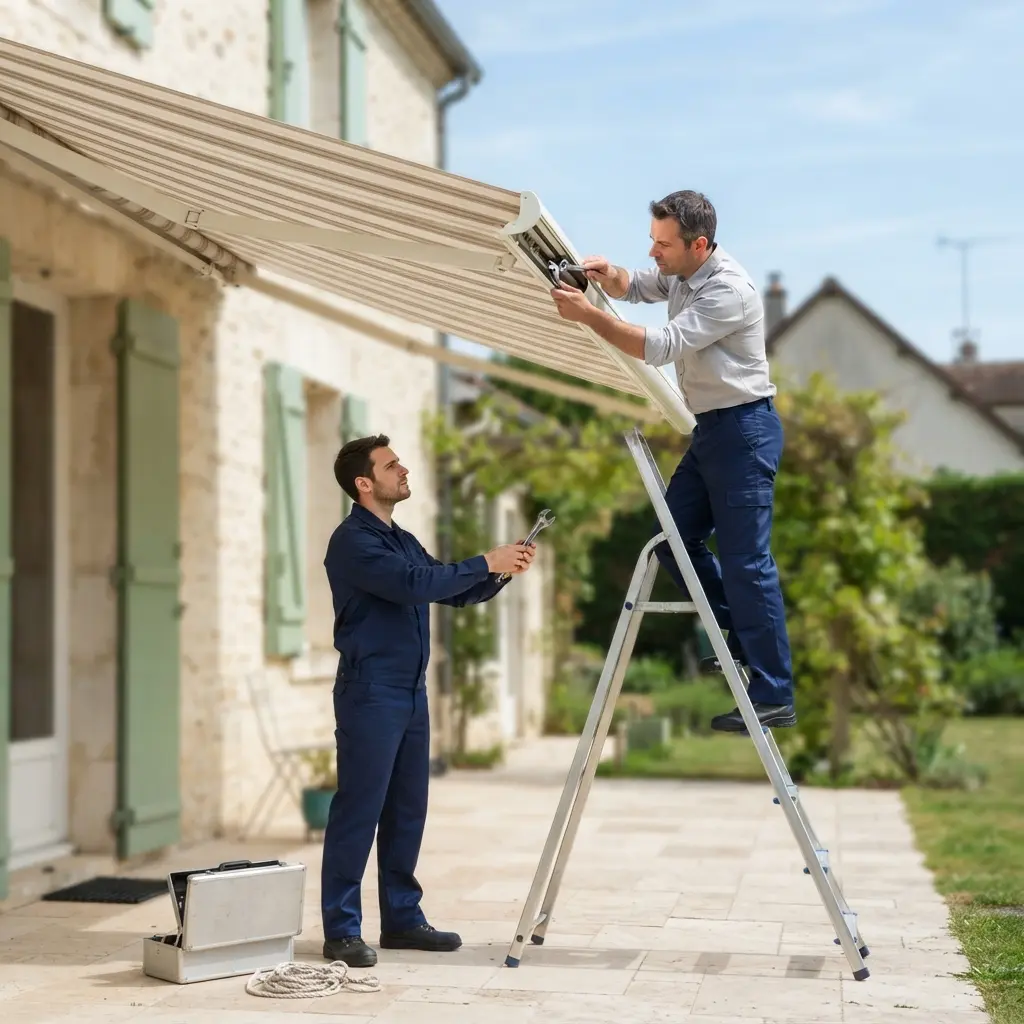 Comment se déroule la réparation du store banne à Clayes-sous-Bois ?