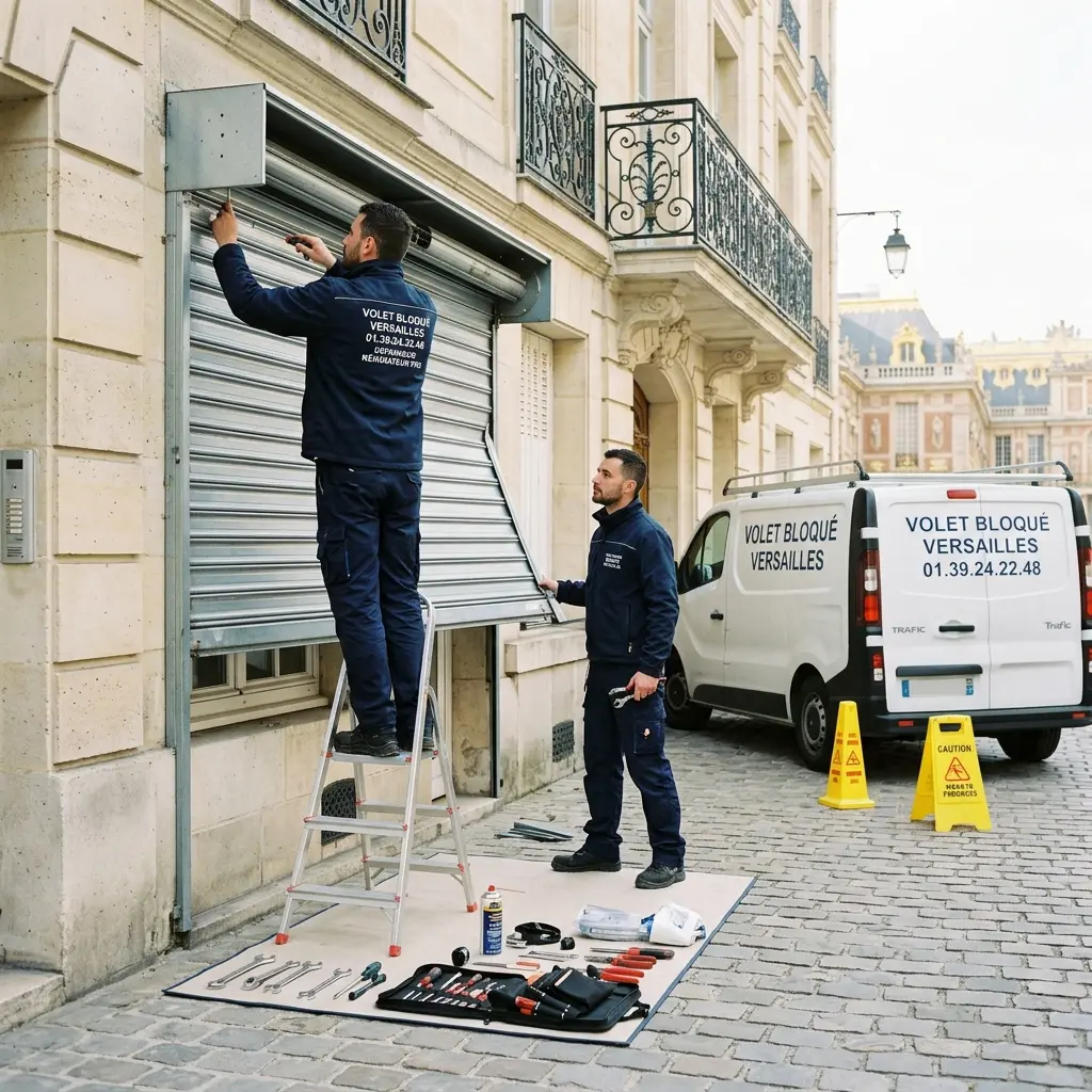 Comment se déroule l’intervention à Versailles pour un volet bloqué