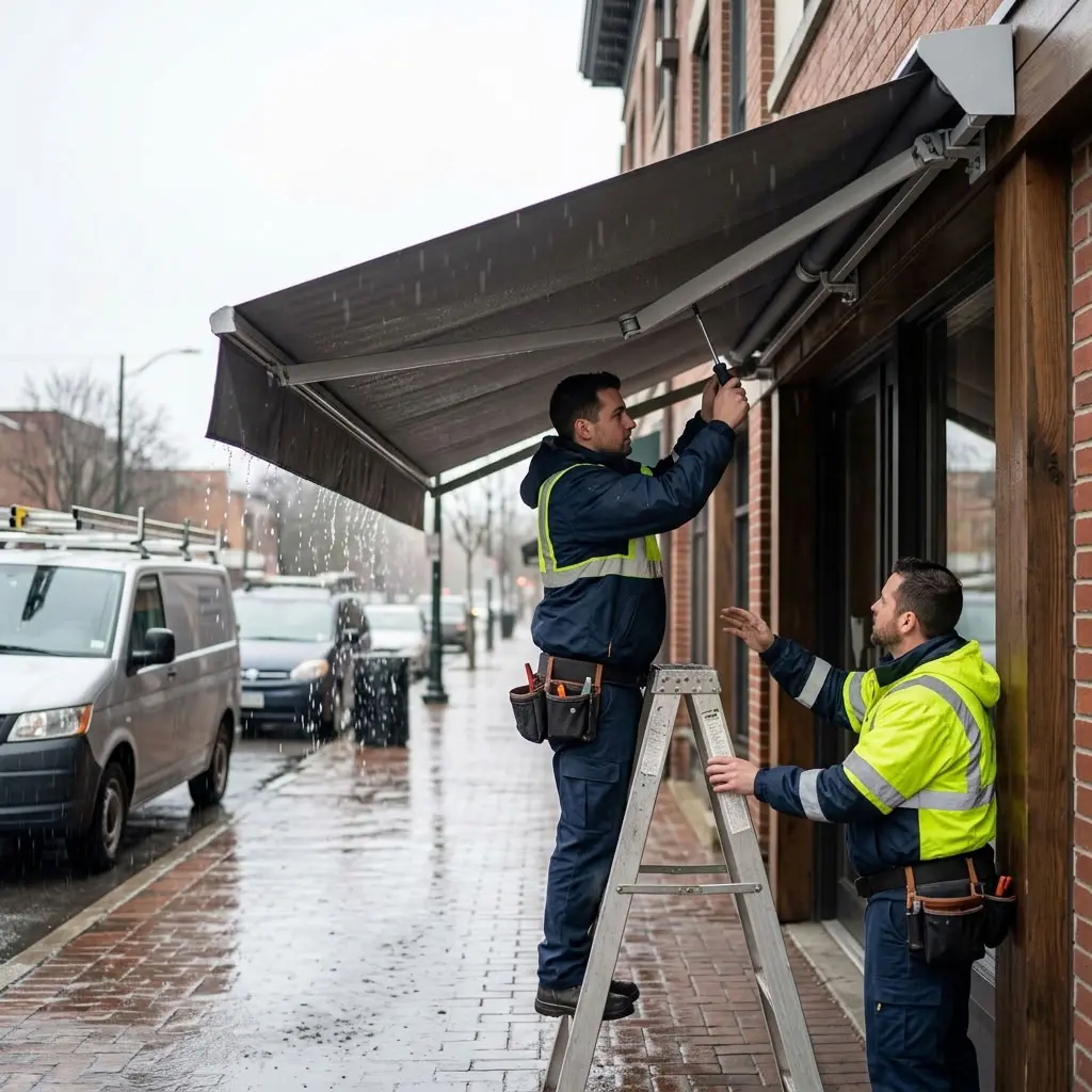 Store banne : optimiser l'inclinaison pour une gestion de la pluie
